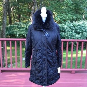 NWT! NANETTE LEPORE Size M black two layer Coat